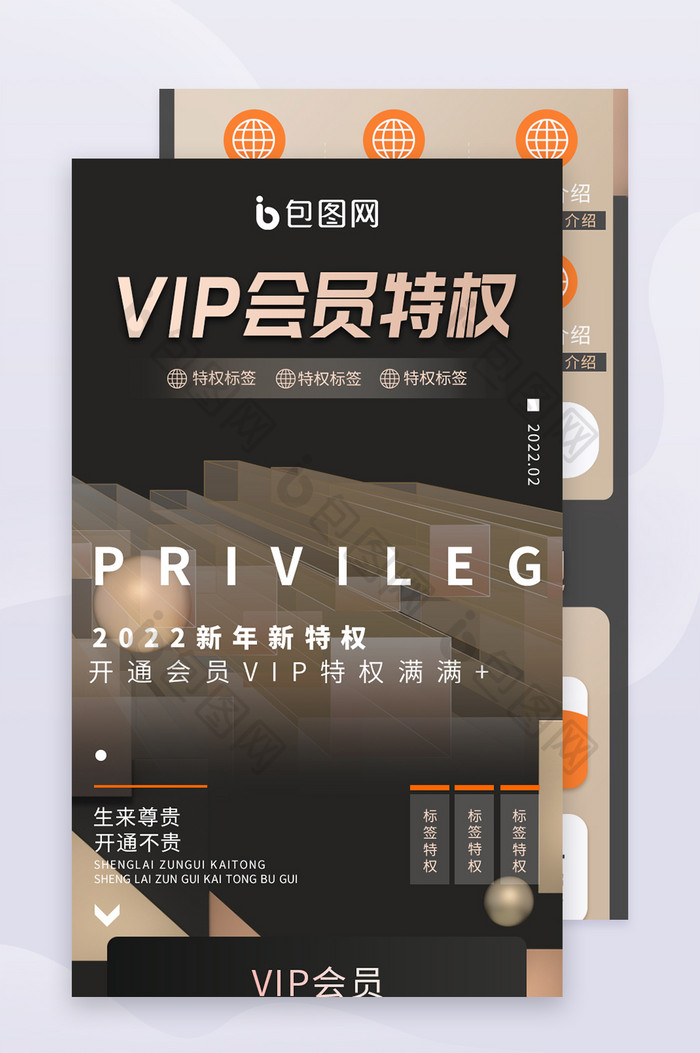 黑金金融理财会员vip活动支付页h5长图