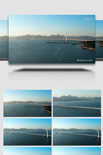 城市地标震撼深圳湾公路大桥航拍图片