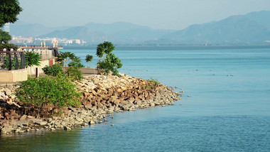 城市简约深圳湾公园沿海风景实拍