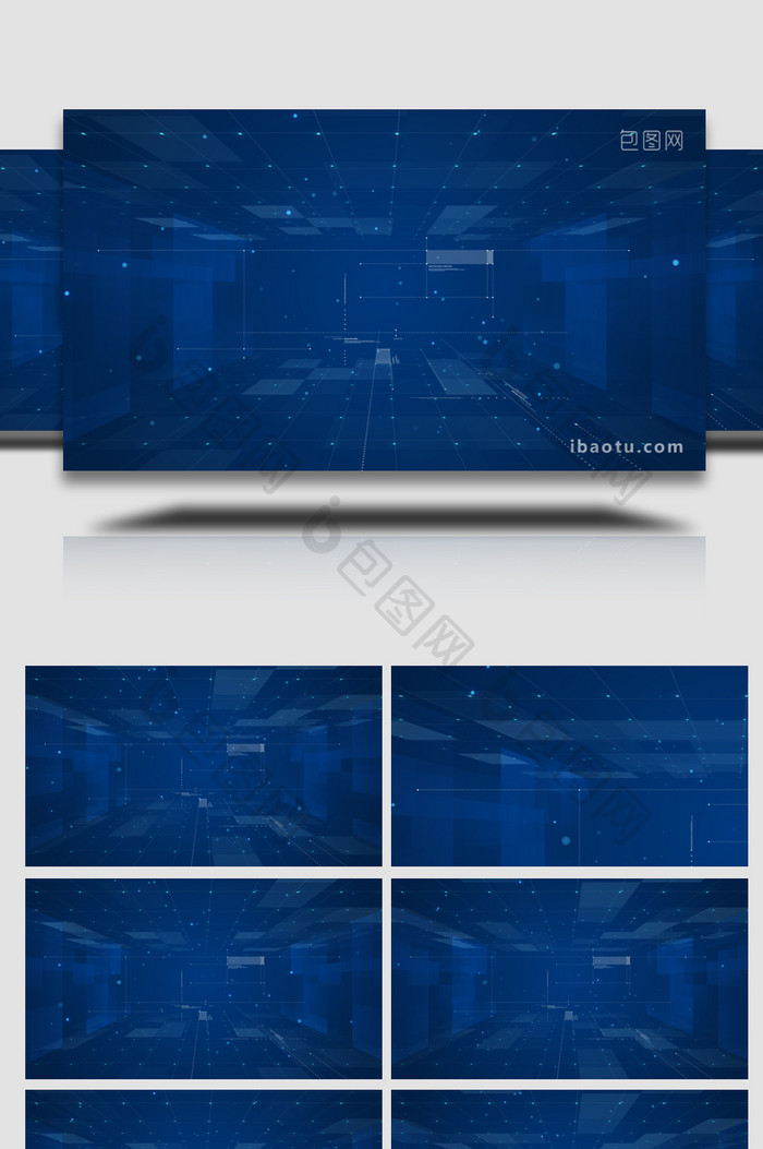 蓝色科技感数字空间背景视频