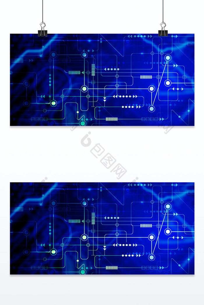 蓝色商务科技电路板线条背景
