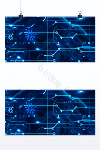 蓝色商务科技线条智能线条电路图背景图片