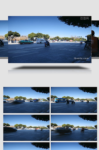街道4K交通车流延时摄影图片
