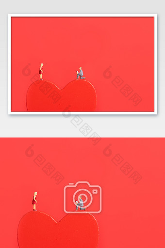 情人节求婚告白微缩创意红色海报图片