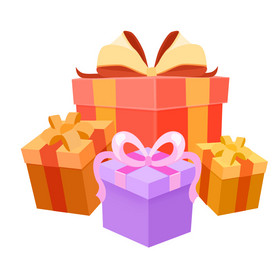 彩色礼盒新年礼物表情包GIF图