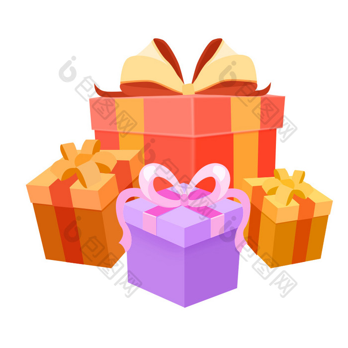 彩色礼盒新年礼物表情包GIF图