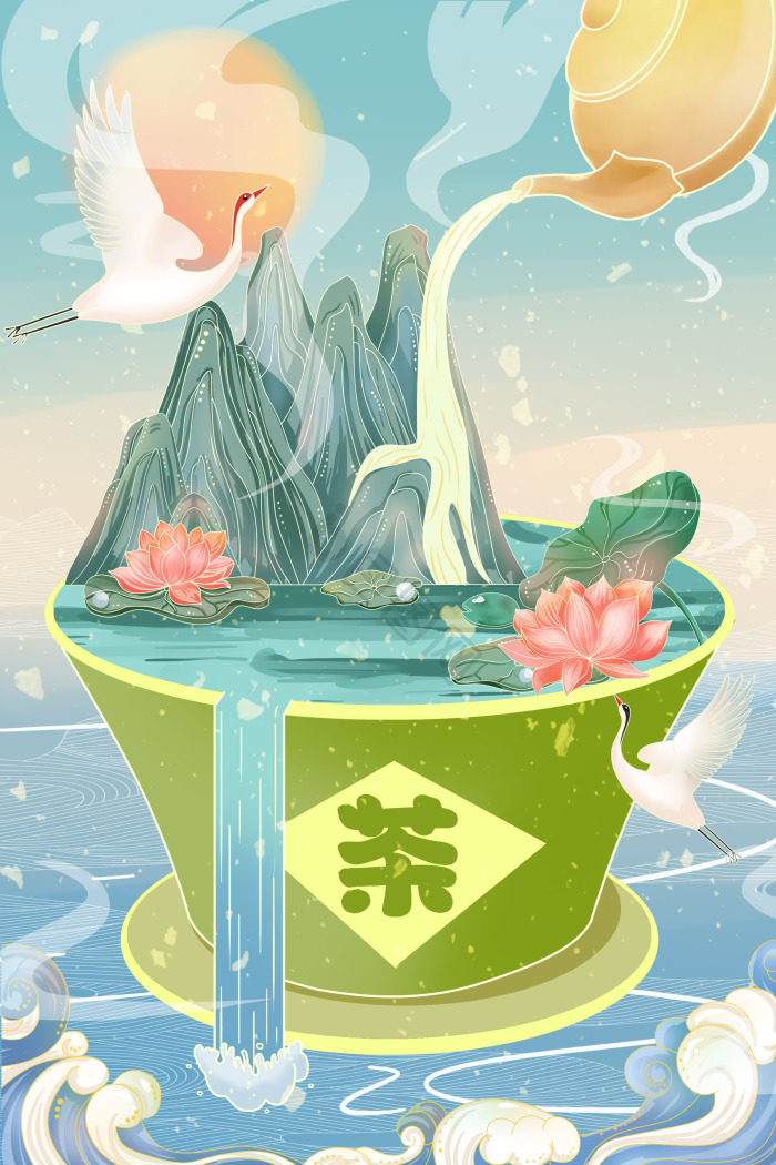 茶叶插画图片下载-包图网