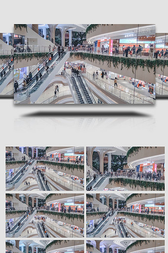 室内人流大气杭州高端商场4K延时图片