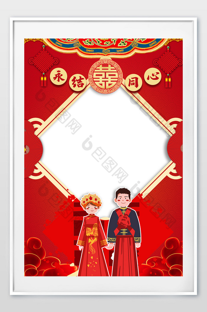 中式婚礼拍照框图片图片