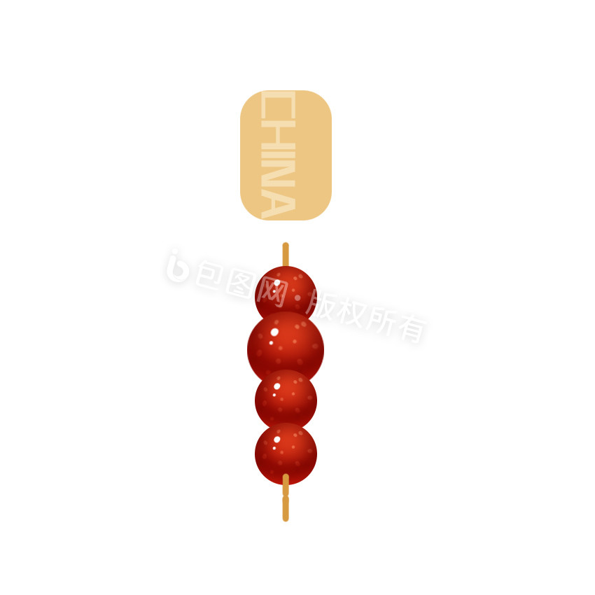 红色微立体新春冰糖葫芦动效动图GIF图片