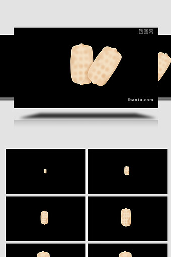 易用卡通类mg动画食物零食类两块仙贝图片