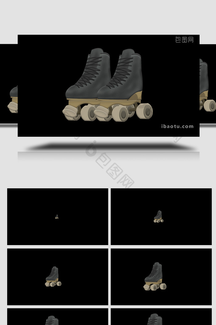易用写实体育运动类两排花样滑冰鞋mg动画