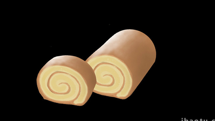 易用写实mg动画食物类甜品瑞士卷
