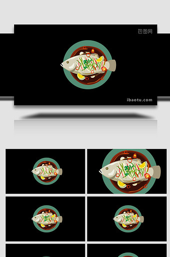 写实食物美食特色蒸鱼酒馆MG动画图片