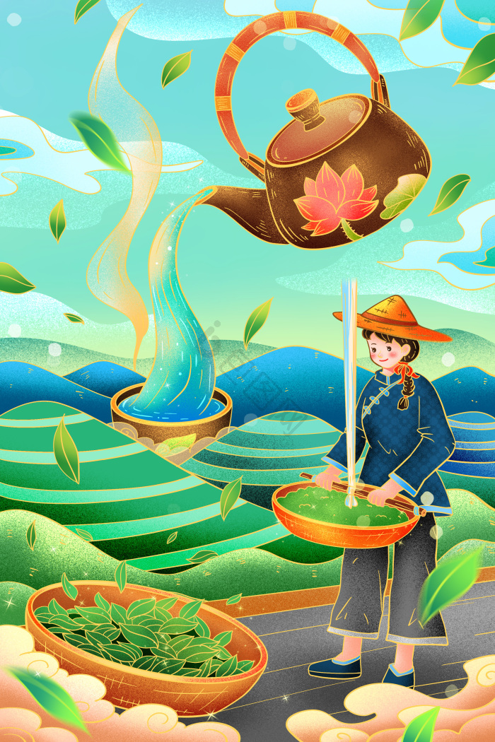 茶叶插画图片下载-包图网