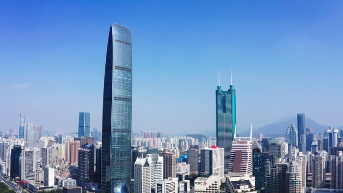 城市地标大气深圳地王大厦京基一百航拍