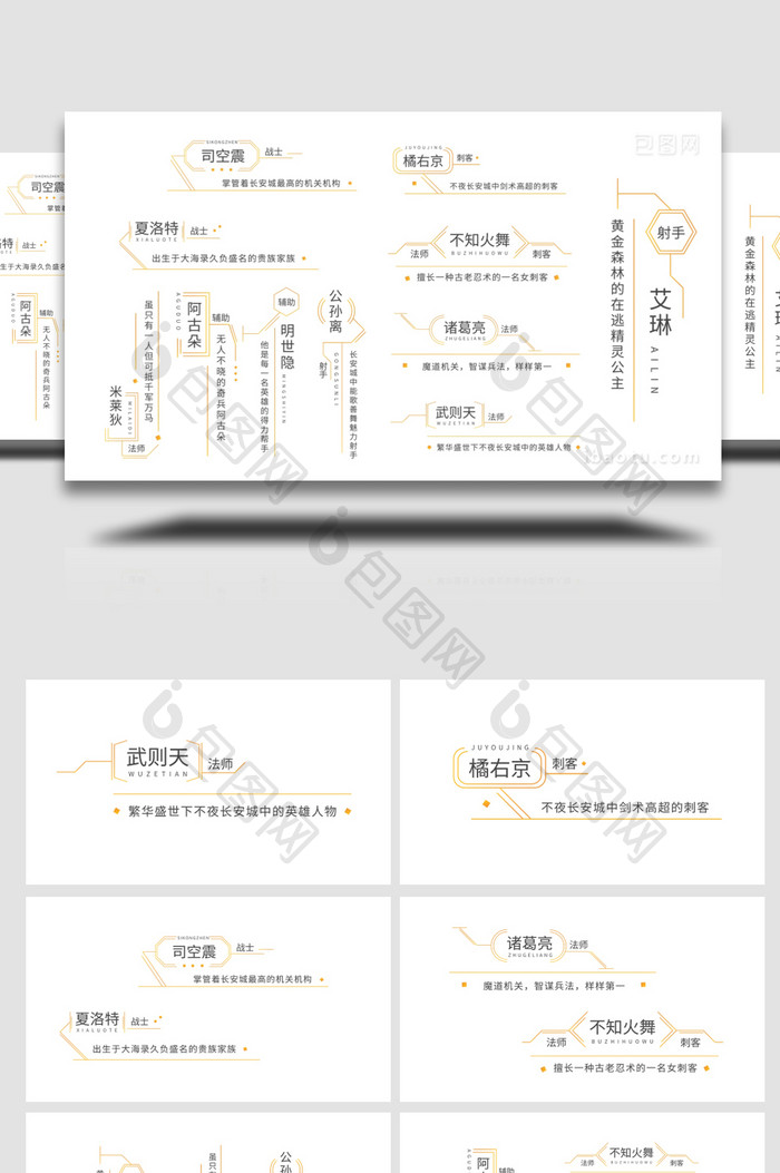 简约风游戏人名条字幕花字AE模板