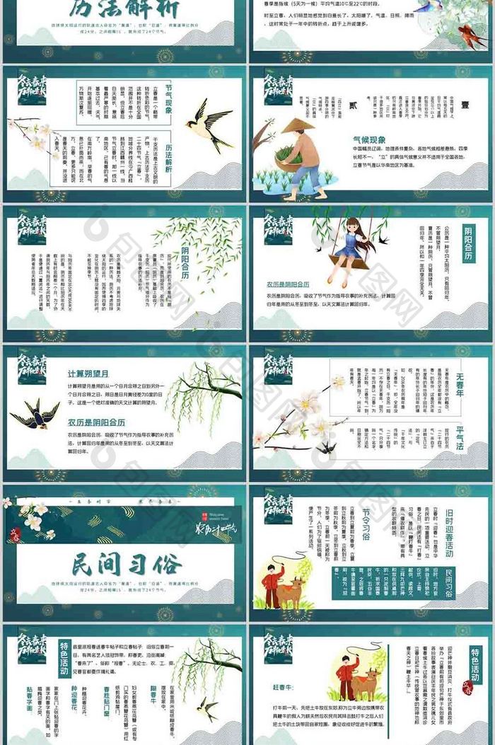 中国传统节日二十四节气立春节气介绍模板