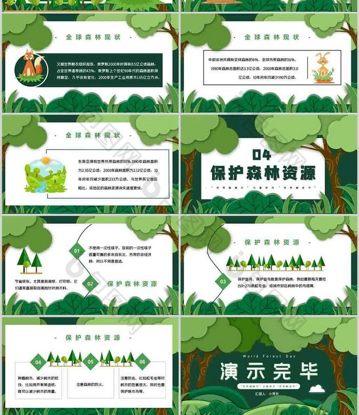 世界节日世界森林日节日介绍PPT模板