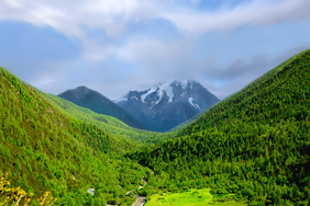 成都八美草原雪山风景