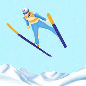 运动会跳台滑雪运动员