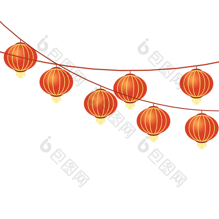 春节新年红色灯笼挂饰动图GIF