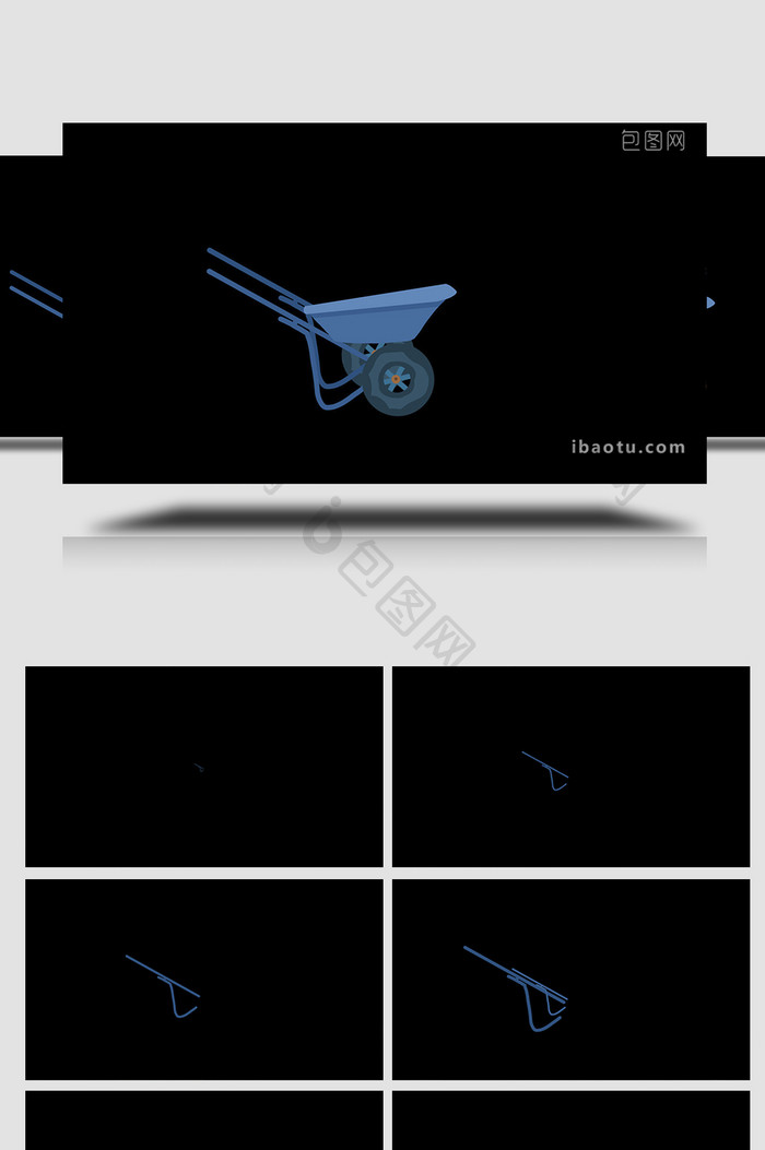 易用卡通类mg动画建筑设备类小型拉货推车