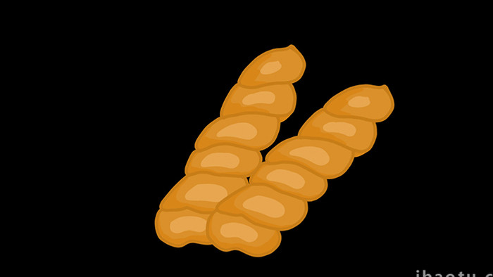 易用卡通类mg动画食物类两根麻花