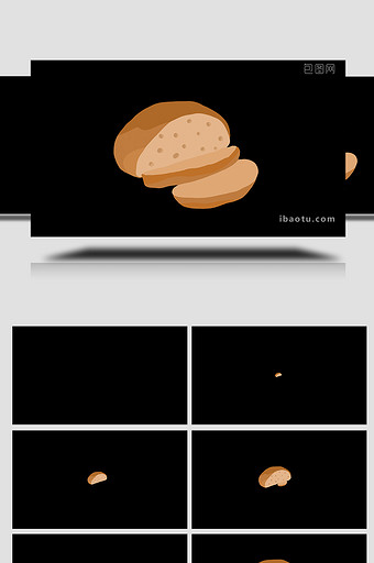 易用卡通类mg动画食物类切片全麦面包图片