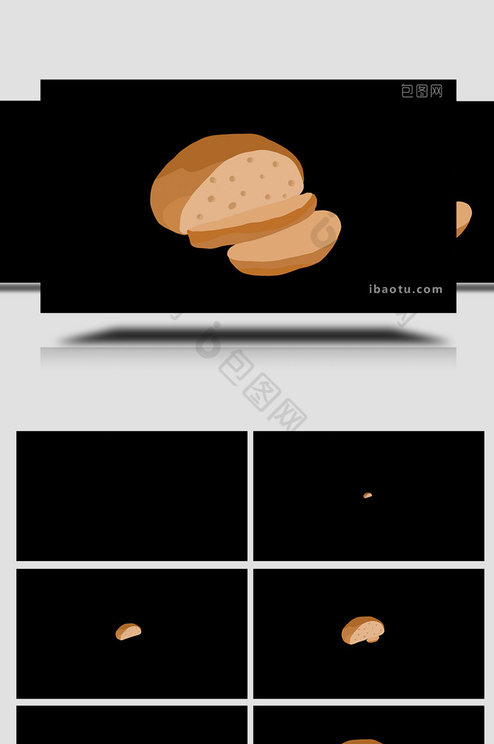 易用卡通类mg动画食物类切片全麦面包
