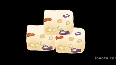 易用卡通类mg动画食物类三块雪花酥