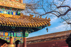 北京城市地标雍和宫建筑片