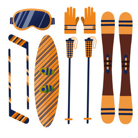 运动会冰雪运动竞赛滑雪装备滑板手套小
