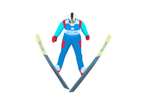 冰雪项目跳台滑雪人物