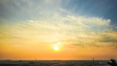 日落城市落日夕阳美景8K延时摄影