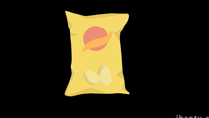 易用写实类mg动画食物零食类黄色薯片