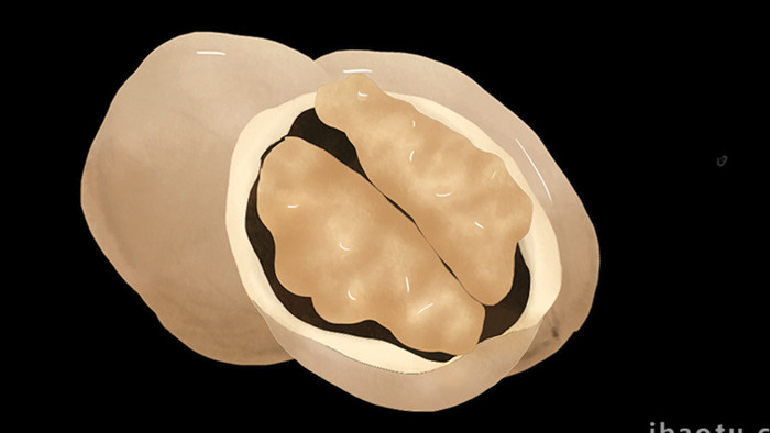 易用写实类mg动画食物坚果类明黄色的核桃
