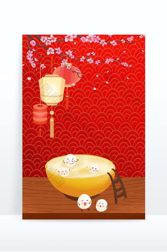 元宵节红色手绘背景图片