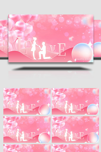 浪漫表白情人节背景视频AE模板图片