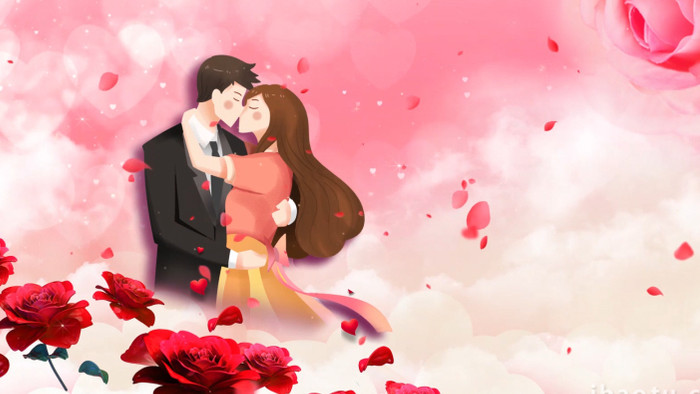 粉色爱情婚礼浪漫背景视频AE模板