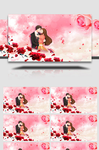 粉色爱情婚礼浪漫背景视频AE模板图片