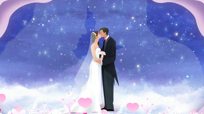 浪漫婚礼梦幻背景视频AE模板