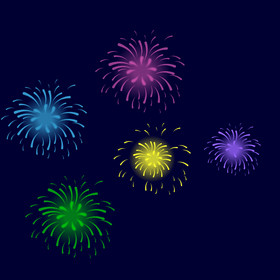 节日装饰彩色烟花绽放动图gif