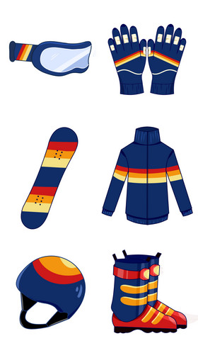 滑雪装备冬季运动图标