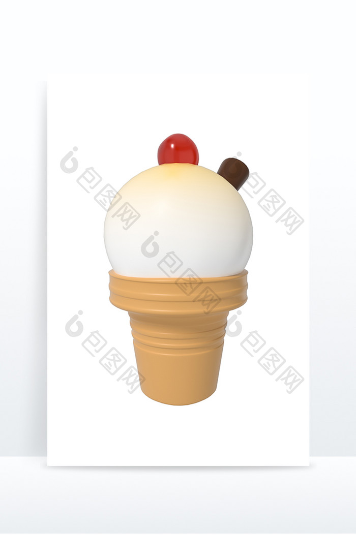 3D元素雪糕甜品甜点冰淇淋快餐C4D模型