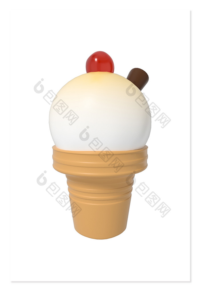 3D元素雪糕甜品甜点冰淇淋快餐C4D模型