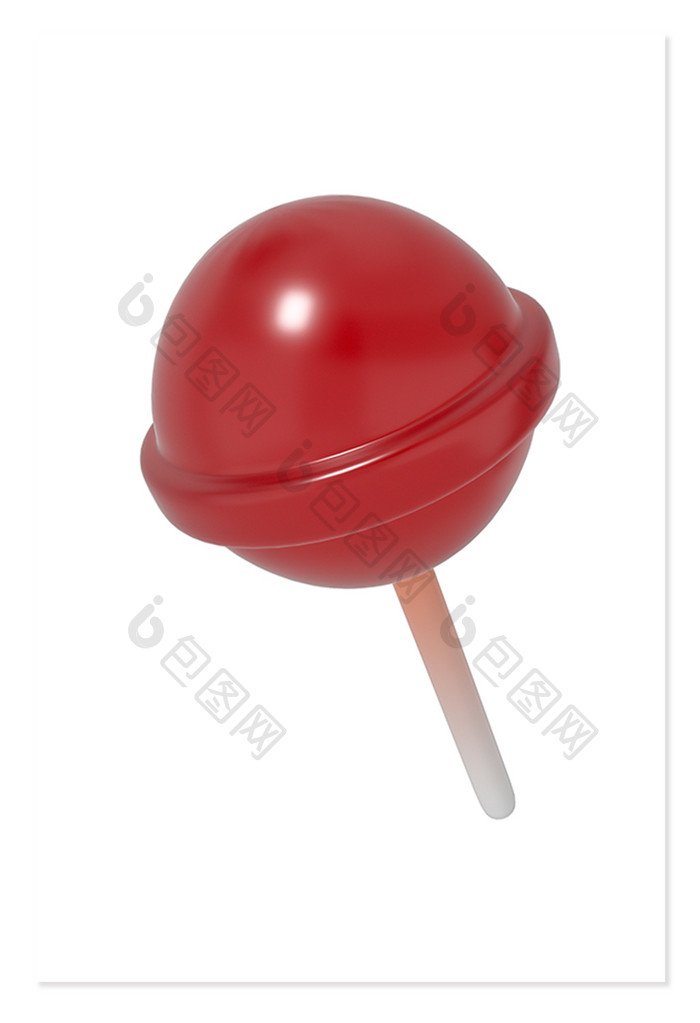 3D元素甜品甜点草莓棒棒糖C4D模型