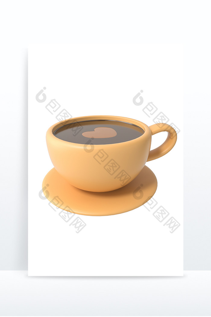 3D元素饮料下午茶咖啡甜品C4D模型