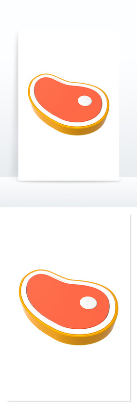 3D元素牛排羊排吃肉西餐C4D模型