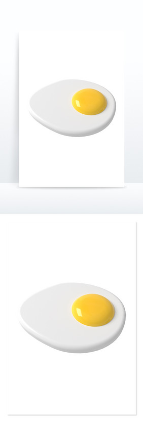 3D元素煎蛋荷包蛋鸡蛋蛋黄C4D模型